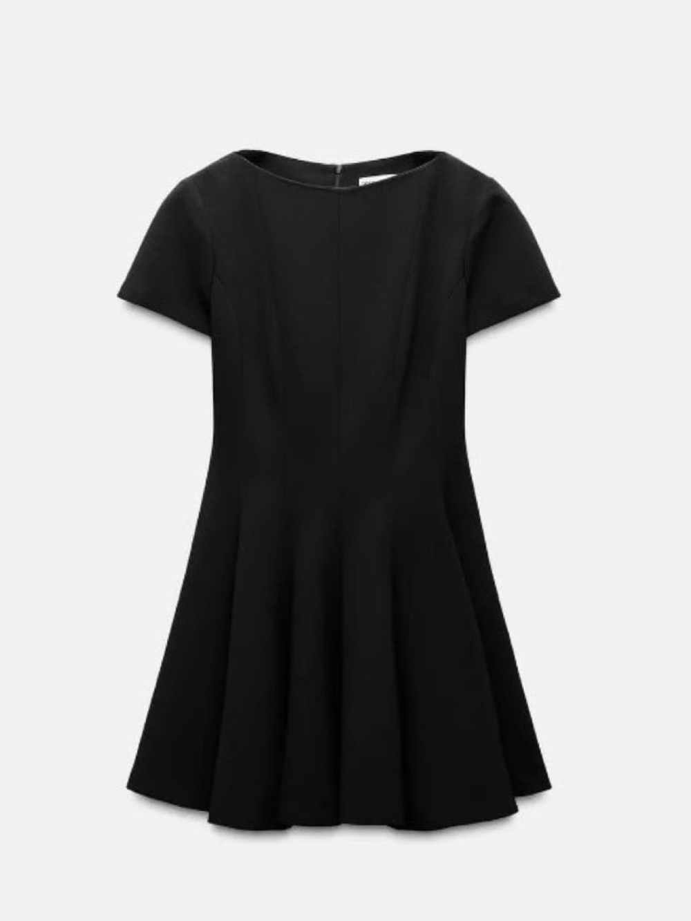 Zara Black Short-Sleeve Fit & Flare Dress